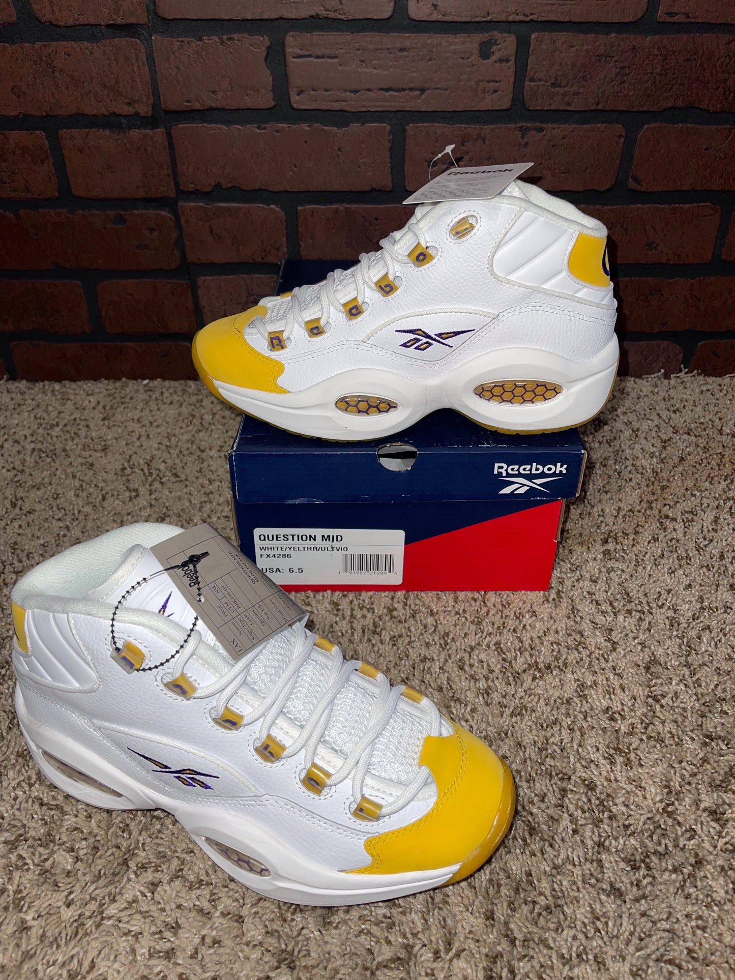 Reebok Question Mid Yellow Toe (gs)