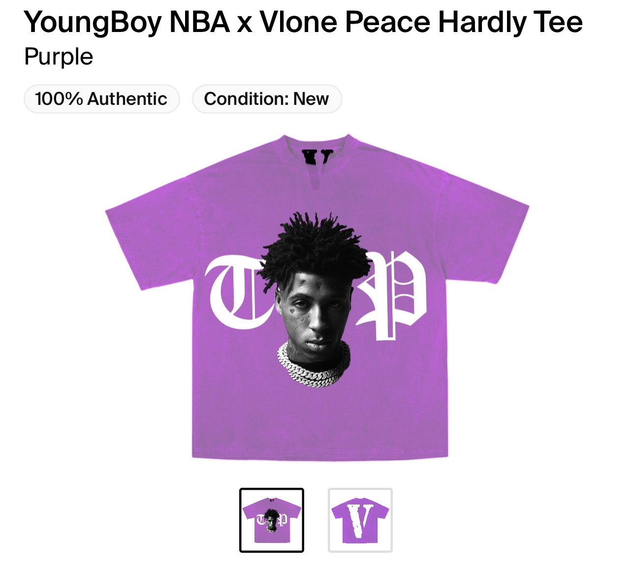 YoungBoy NBA x Vlone Peace Hardly Tee