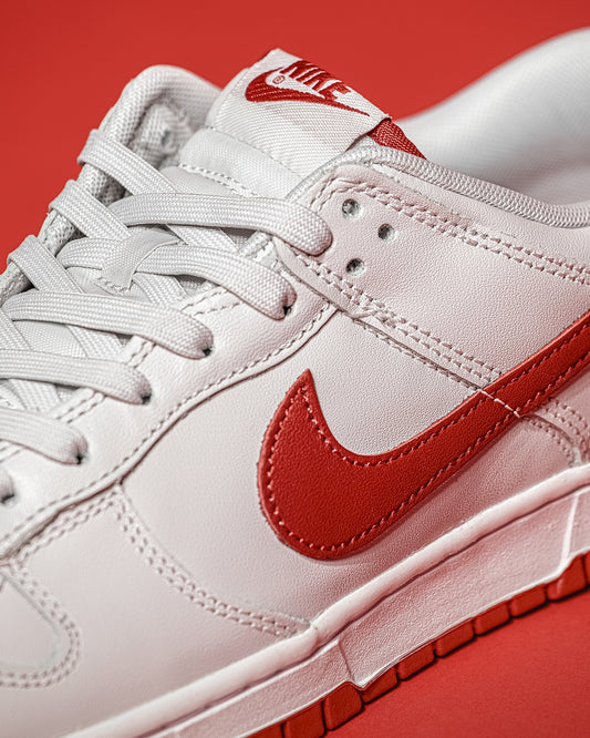 Nike Dunk Low Vast Grey Varsity Red (Men)