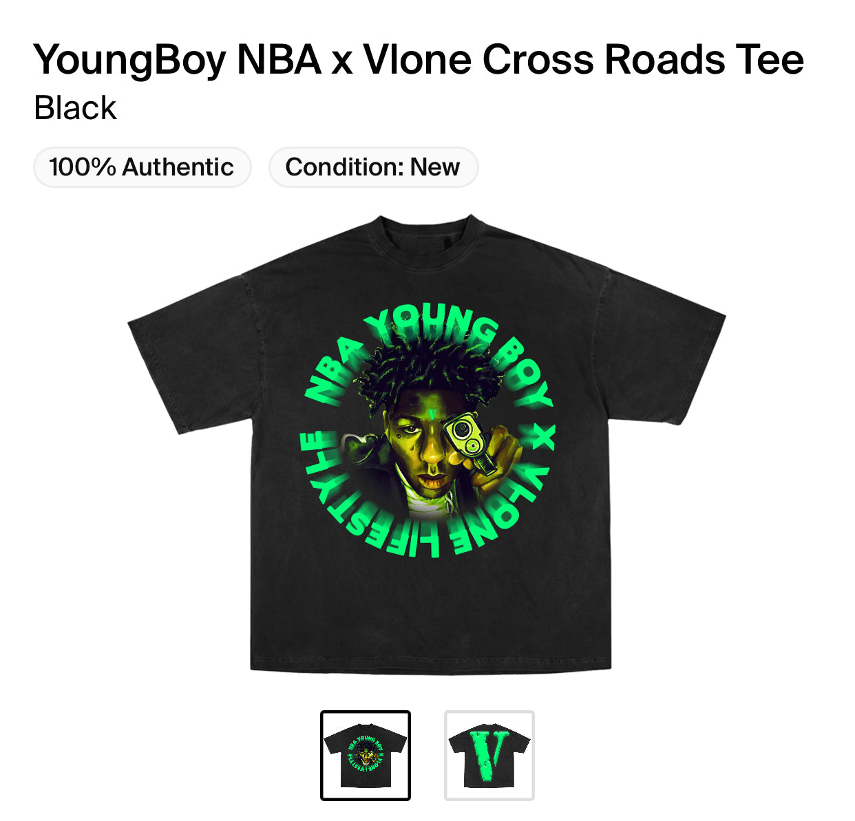 YoungBoy NBA x Vlone Cross Roads Tee